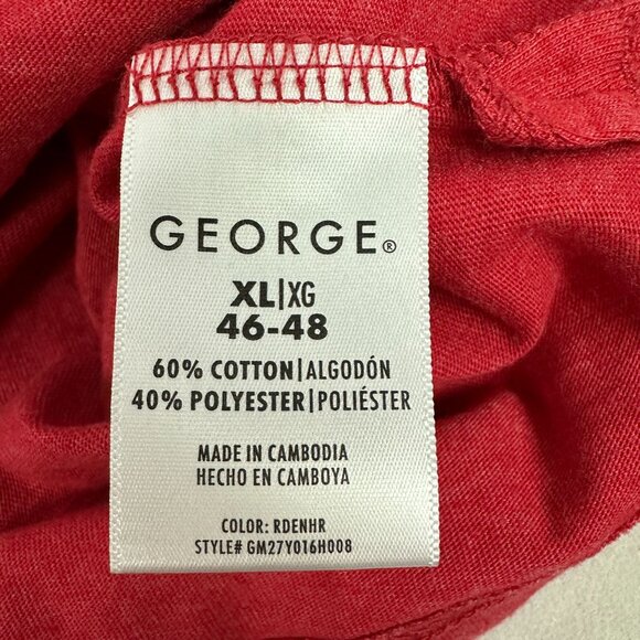 George Mens Red Polo Shirt Size XL 46-48 Cotton/Polyester Blend - Picture 4 of 5